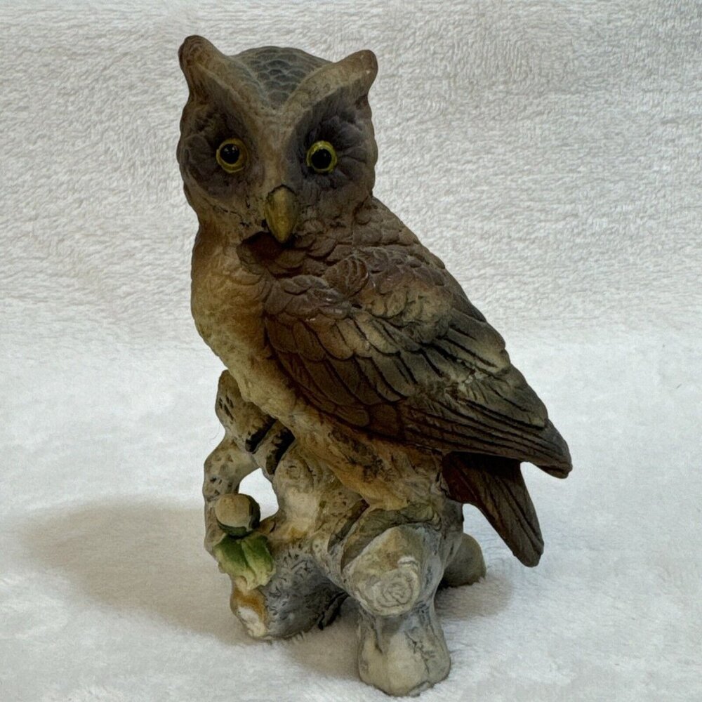 Vintage Lefton Porcelain Great Horned‎ Owl Hand Painted KW121 ~ Japan
